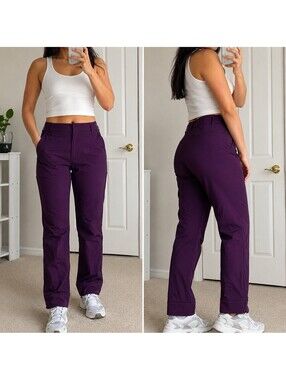 Gap Tech High Rise Zip Hem Joggers Purple Size 8 Y2K 2000s Athletic Travel Pants